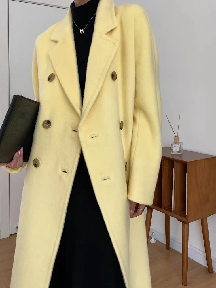 Winter 2022 Classic Double Breasted Thicked Long Gray Alpaca Woolen Overcoat Women Suit Collar Lacing Belt Loose Wool Coat
Winter 2022 Classic Double Breasted Thicked Long Gray Alpaca Woolen Overcoat Women Suit Collar Lacing Belt Loose Wool Coat