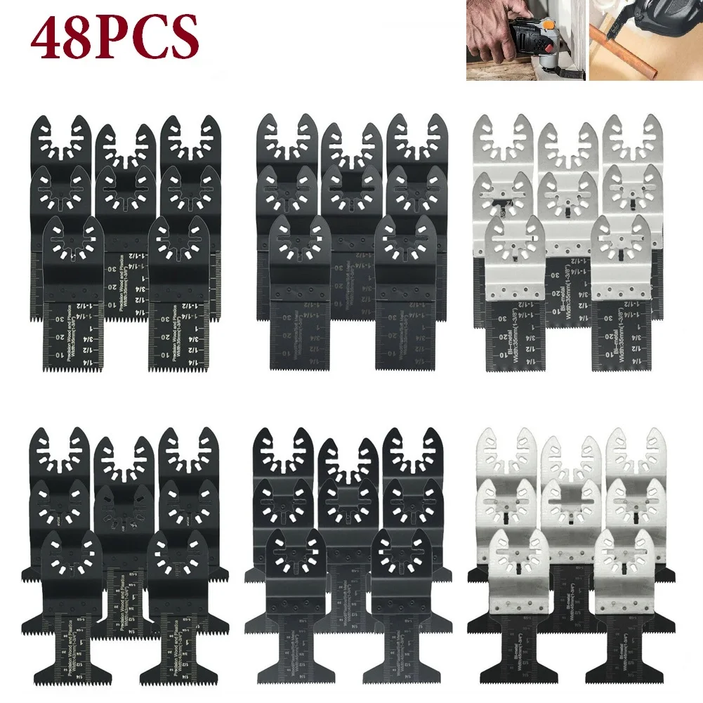 48PCS Universal Bi-Metal Oscillating Saw Blades Kit Multitool Quick Release Multi-function Renovator Dremel For Wood Metal
48PCS Universal Bi-Metal Oscillating Saw Blades Kit Multitool Quick Release Multi-function Renovator Dremel For Wood Metal
