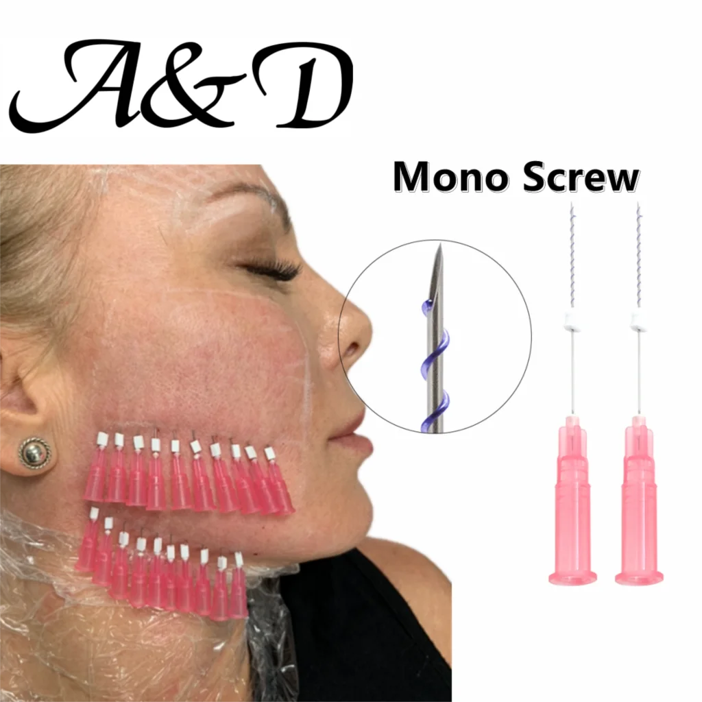 Mono Screw Type 29g 50mm/60mm Pdo Threads Tornado Screw for Filling Deep Wrinkles Nasolabial Folds
Mono Screw Type 29g 50mm/60mm Pdo Threads Tornado Screw for Filling Deep Wrinkles Nasolabial Folds