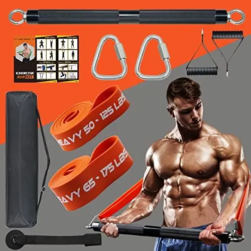 500LBS Home Gym Resistance Band Bar Set with 2 Resistance Bands, Exercise Bar Kit,Workout Guide Included, Fitness Equipment Re
500LBS Home Gym Resistance Band Bar Set with 2 Resistance Bands, Exercise Bar Kit,Workout Guide Included, Fitness Equipment Re