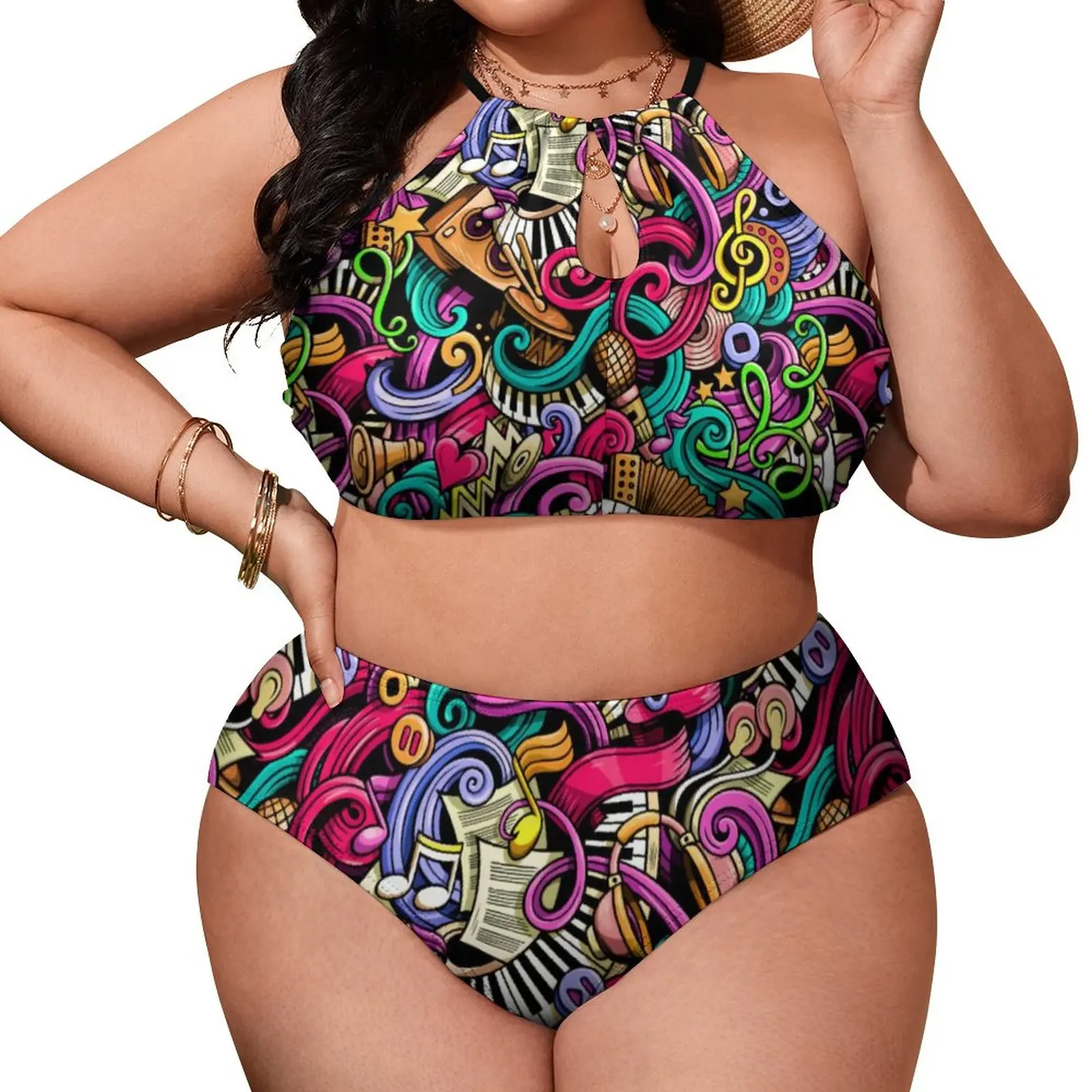 Pop Art Print Bikini Swimsuit Your Own Music Hollow Out Bikinis Set Classic Swimwear Women Surf Feminine Bikinis Biquinis Gift
Pop Art Print Bikini Swimsuit Your Own Music Hollow Out Bikinis Set Classic Swimwear Women Surf Feminine Bikinis Biquinis Gift