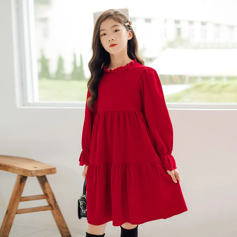 Girls Corduroy Dress Thicken Warm Cotton Kids Long Sleeve Princess Dress 2023 New Loose Children Red New Year Costumes 12 Years
Girls Corduroy Dress Thicken Warm Cotton Kids Long Sleeve Princess Dress 2023 New Loose Children Red New Year Costumes 12 Years