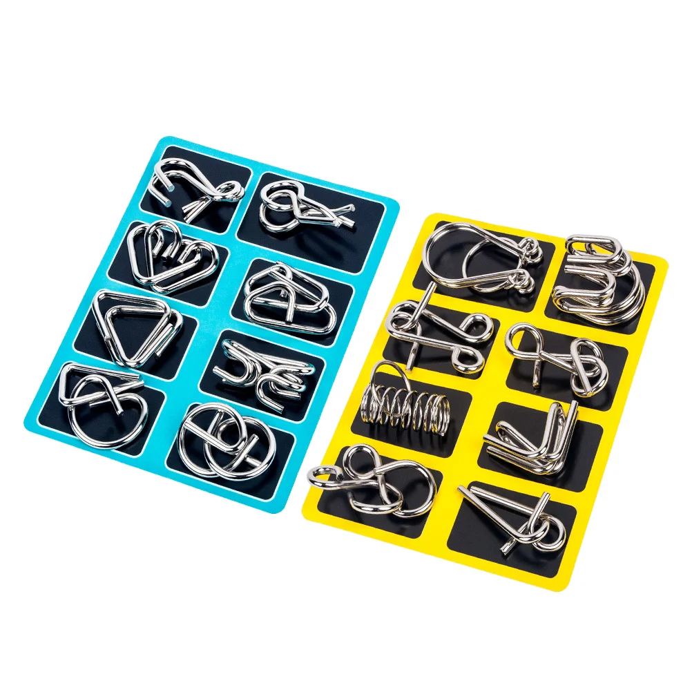 16 Pieces IQ Test Mind Game Toys Brain Teaser Metal Wire Puzzles Trick Toy Metal IQ Puzzle for Kids and Adults
16 Pieces IQ Test Mind Game Toys Brain Teaser Metal Wire Puzzles Trick Toy Metal IQ Puzzle for Kids and Adults