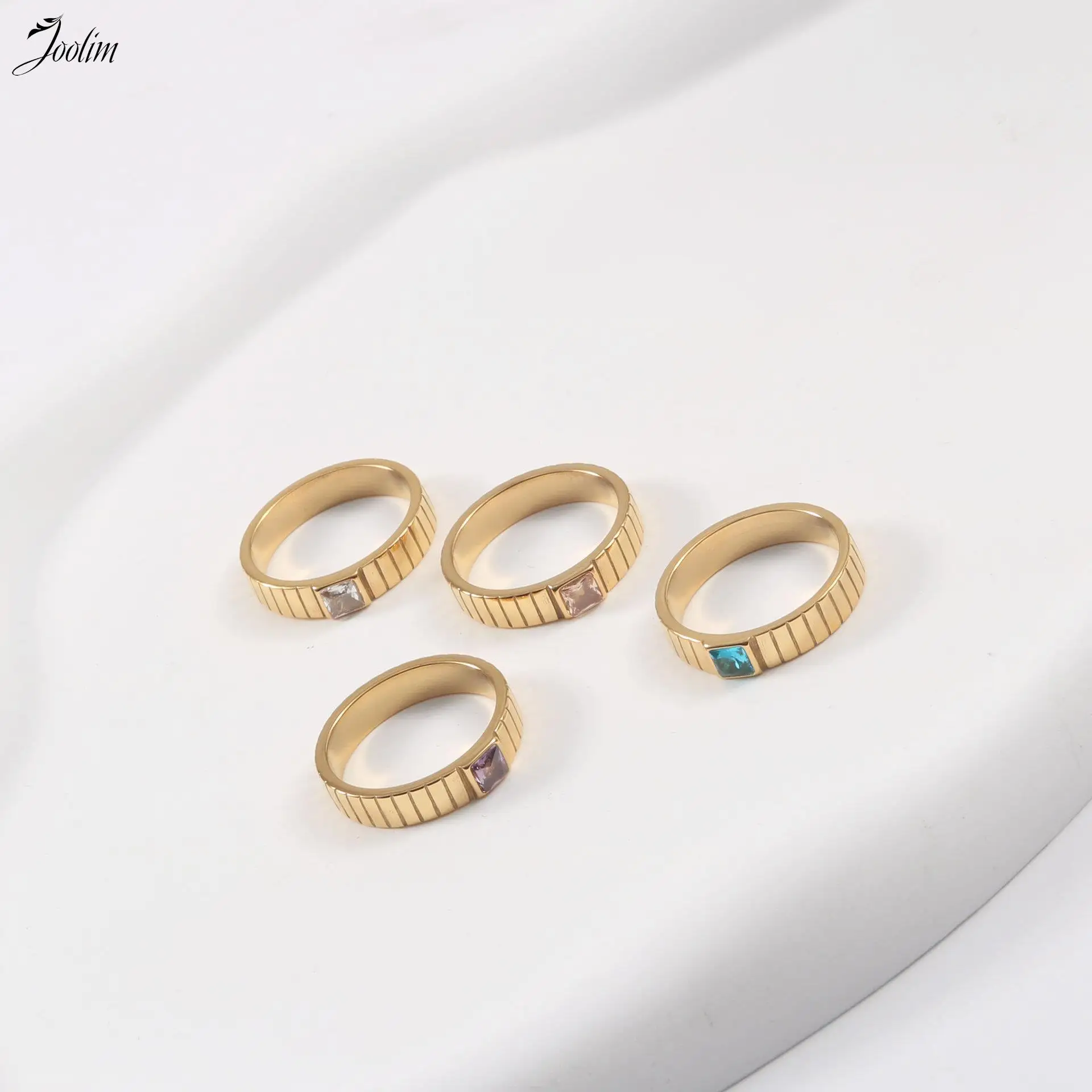 Joolim High End Gold Finish Dainty Multicolor Small Square Zircon Gear Rings Stainless Steel Stainless Steel Jewelry Wholesale
Joolim High End Gold Finish Dainty Multicolor Small Square Zircon Gear Rings Stainless Steel Stainless Steel Jewelry Wholesale