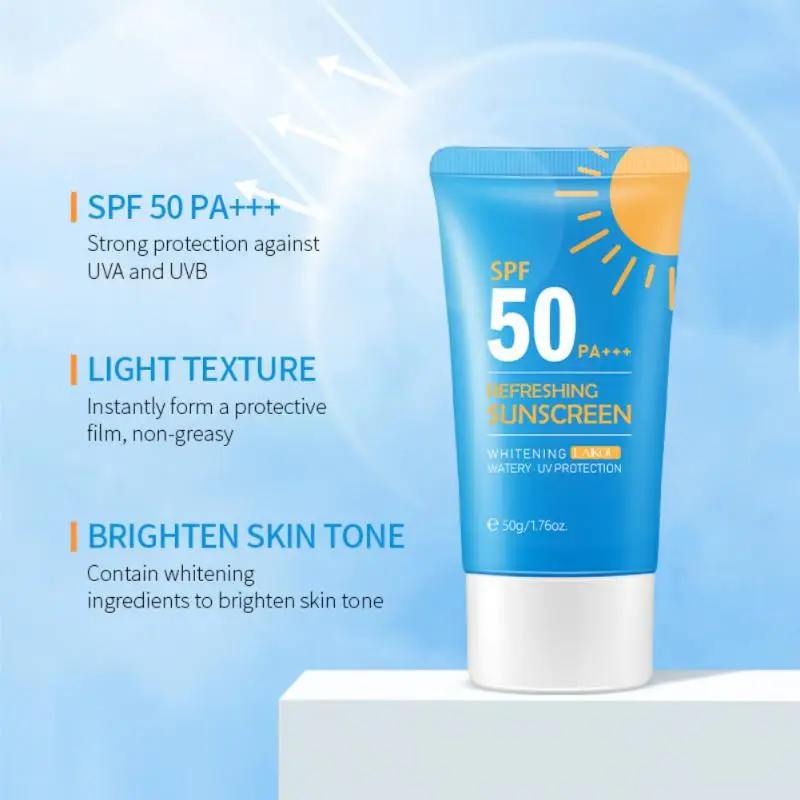 

Солнцезащитный крем SPF50 для лица, освежающий защитный гель, изоляционный лосьон для женщин, увлажняющий отбеливающий водонепроницаемый крем для красоты