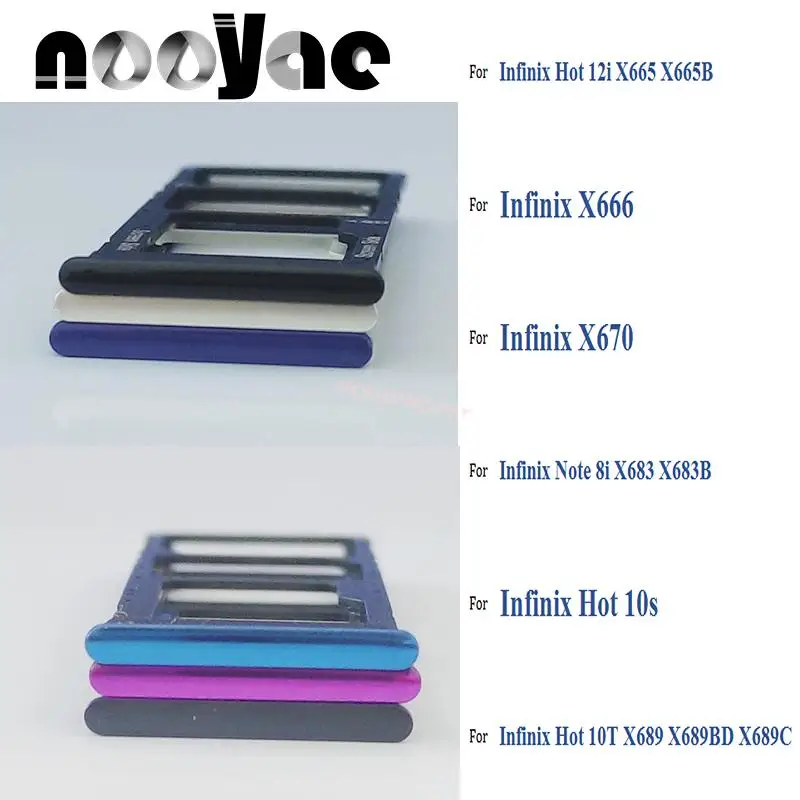 

Top SIM Card Tray For Infinix Hot 10s 10T 12i Note 8i 12 G96 X665 X666 X670 X683 X689 Sim Holder Slot Adapter Reader