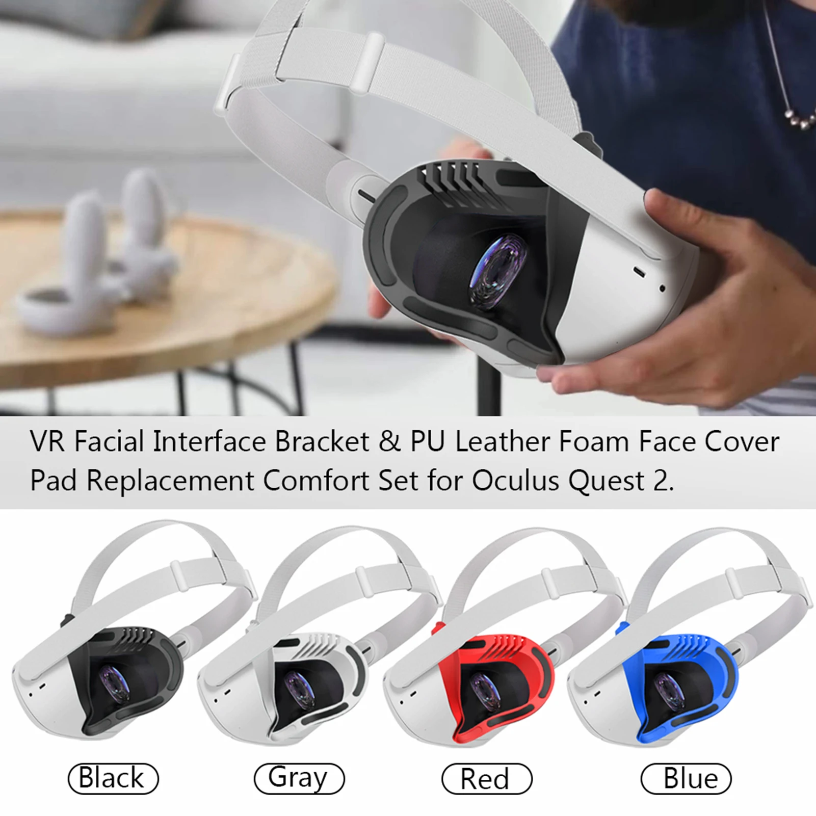 VR Facial Interface Bracket PU Leather Foam Face Cover Pad Replacement for Oculus Quest 2 Face Pads Accessories Sweat-Proof
VR Facial Interface Bracket PU Leather Foam Face Cover Pad Replacement for Oculus Quest 2 Face Pads Accessories Sweat-Proof