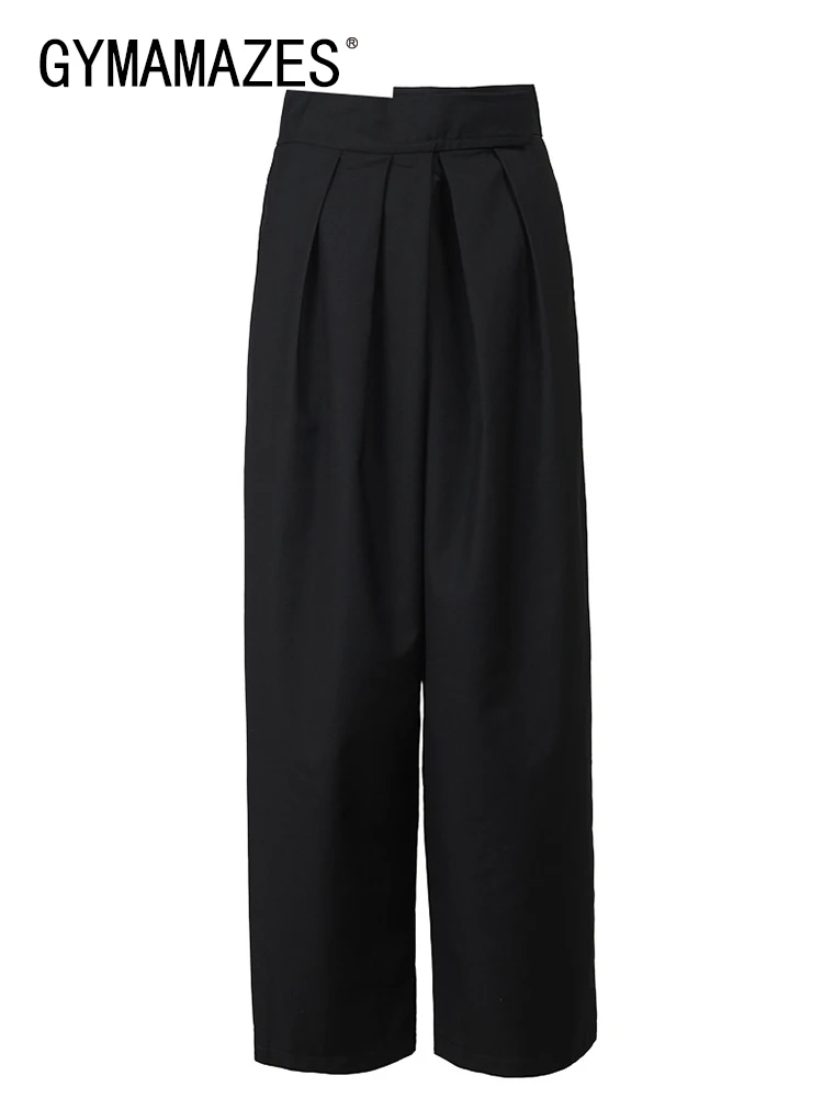 GYMAMAZES Folds Minimalist Trousers For Women High Waist Patchwork Button Casual Loose Wide Leg Pants Female Fashion Clothing
GYMAMAZES Folds Minimalist Trousers For Women High Waist Patchwork Button Casual Loose Wide Leg Pants Female Fashion Clothing