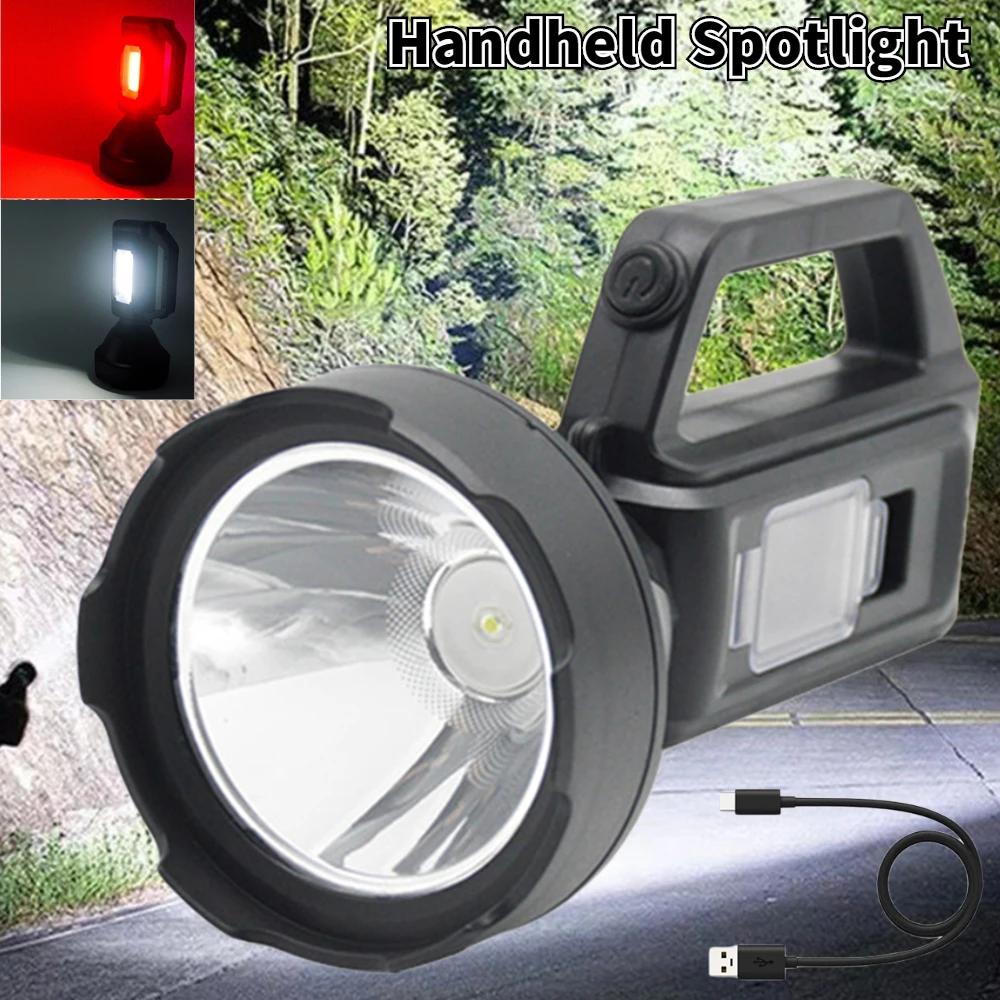 Portable Powerful LED Flashlight LED Handheld Spotlight USB Rechargeable Searchlight Waterproof for Fishing Hiking Outdoor Light 
Portable Powerful LED Flashlight LED Handheld Spotlight USB Rechargeable Searchlight Waterproof for Fishing Hiking Outdoor Light