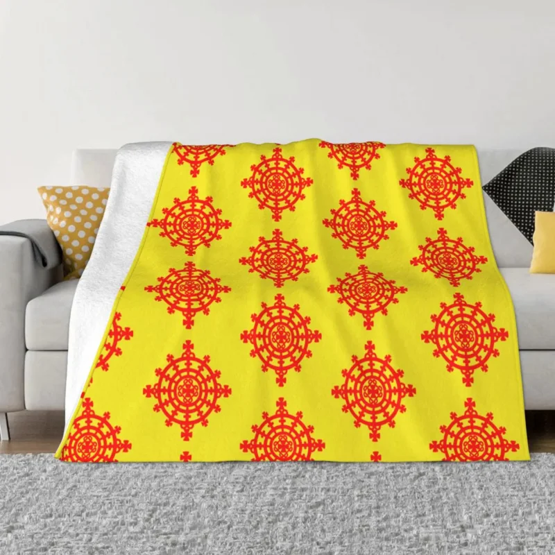

Ethiopian Cross Art Blankets Coral Fleece Plush Decoration Bedroom Bedding Couch Bedspread