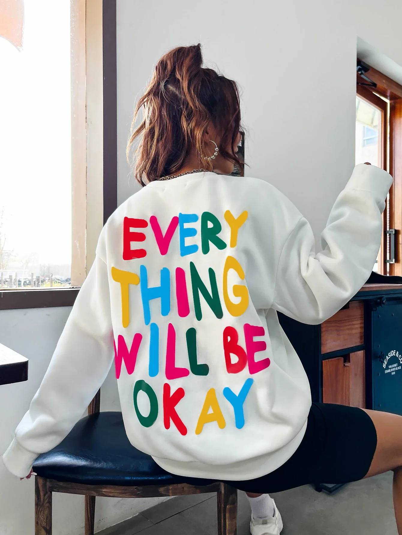 Everything Will Be Okay Letter Printed Womans Sweatshirt Drop-Shoulder Crewneck Pullover Fashion Casual Hoodies Female Clothing
Everything Will Be Okay Letter Printed Womans Sweatshirt Drop-Shoulder Crewneck Pullover Fashion Casual Hoodies Female Clothing