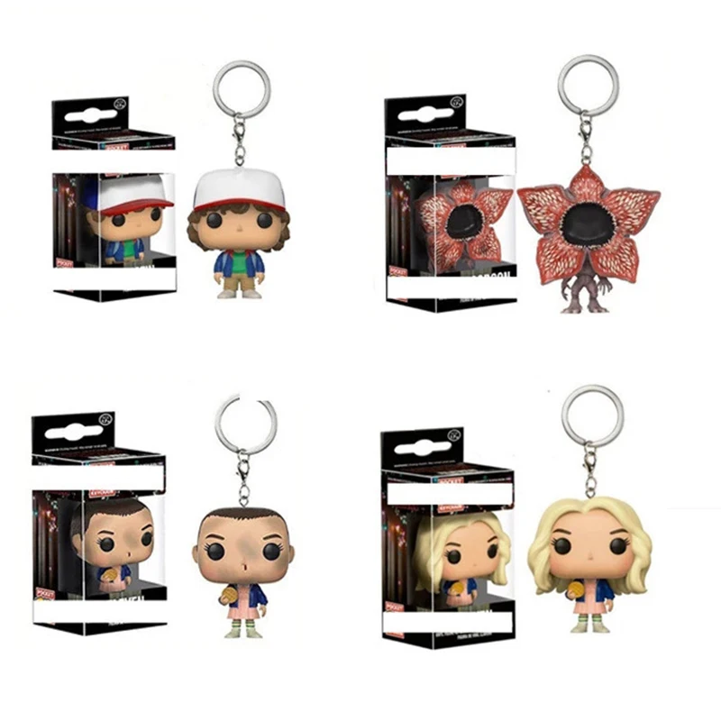 Stranger Things Keychain Action Figure Toy Evelen with Eggos Demogorgon Duatin Model Doll Key Ring Gifts Backpack Bag Decoration
Stranger Things Keychain Action Figure Toy Evelen with Eggos Demogorgon Duatin Model Doll Key Ring Gifts Backpack Bag Decoration