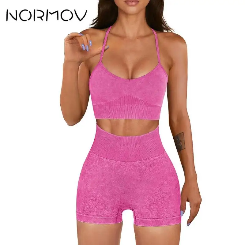 NORMOV Short Yoga Sets Wash Seamless Gym Wear Sports Outfit Gym Set Fitness Sets Women Sportwear Push Up Bra+High Waist Shorts 
NORMOV Short Yoga Sets Wash Seamless Gym Wear Sports Outfit Gym Set Fitness Sets Women Sportwear Push Up Bra+High Waist Shorts