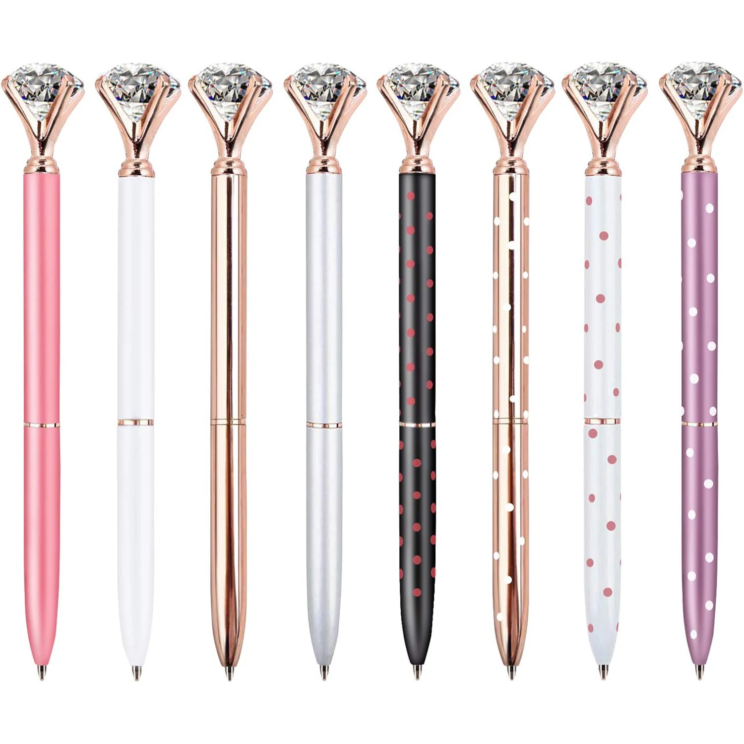 8 PCS Rose Gold Crystal Diamond Ballpoint Pen Bling Metal Ballpoint Pen Office Supplies Gift Pens for Christmas Wedding Birthday
8 PCS Rose Gold Crystal Diamond Ballpoint Pen Bling Metal Ballpoint Pen Office Supplies Gift Pens for Christmas Wedding Birthday