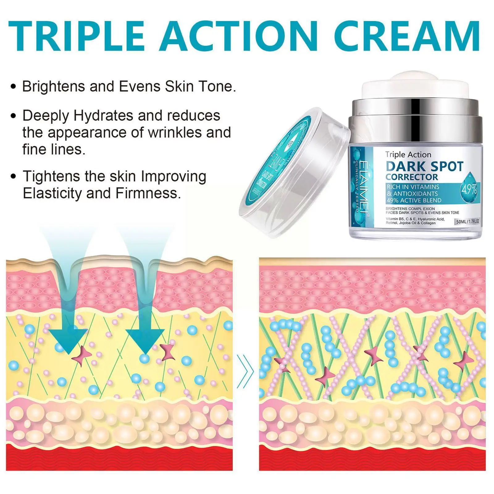 50ml Dark Spot Corrector Cream Anti-Aging Dark Spots Cream Freckles Removal Face Skin Brightening Care Repair Moisturizing B6K5
50ml Dark Spot Corrector Cream Anti-Aging Dark Spots Cream Freckles Removal Face Skin Brightening Care Repair Moisturizing B6K5