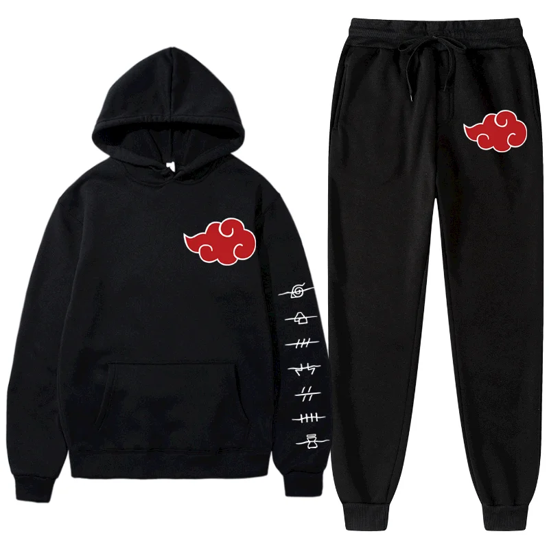 New 2 Pieces Set Akatsuki Cloud Symbols Print Hoodies+Pants Tracksuit Men Women Sweatshirt Streetwear Pullover Sudaderas
New 2 Pieces Set Akatsuki Cloud Symbols Print Hoodies+Pants Tracksuit Men Women Sweatshirt Streetwear Pullover Sudaderas