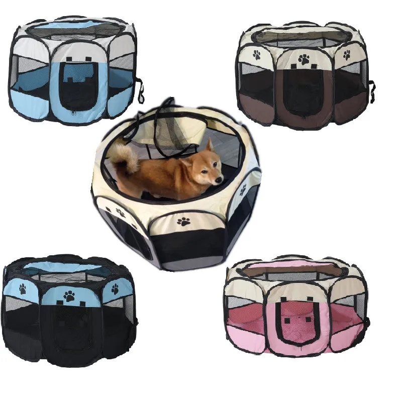 

Octagonal Pet Fence Pet Tent Oxford Cloth Scratch Resistant Collapsible Dog Cage Dog Cat Delivery Room Kennel Cat Litter
