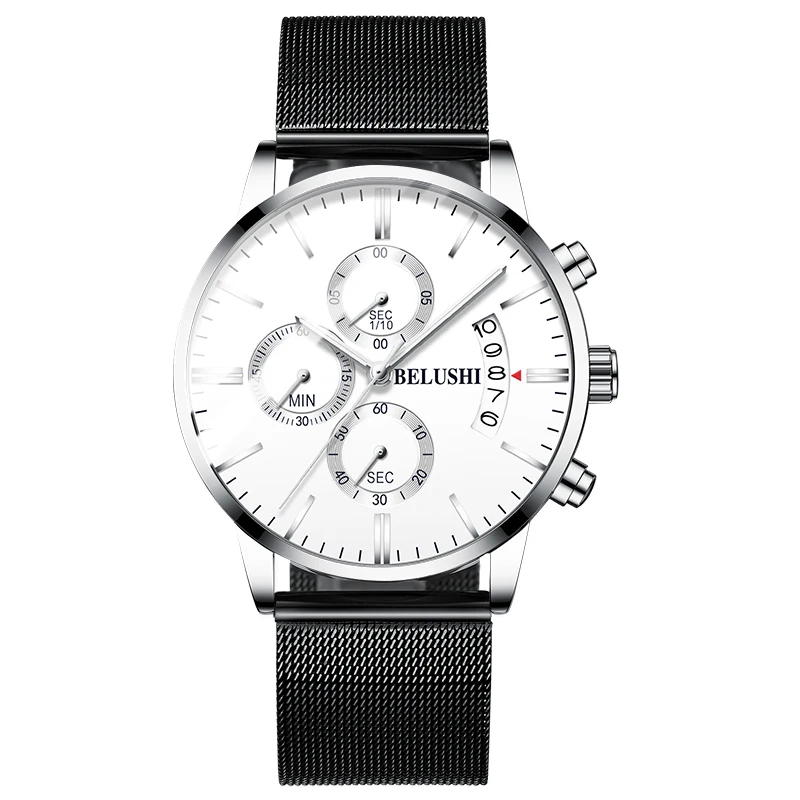 Men's Business Watch Top Brand Luxury Large Round Dial Sub-dial Analog Quartz Watches for Man Fashion Mesh Band Wristwatch
Men's Business Watch Top Brand Luxury Large Round Dial Sub-dial Analog Quartz Watches for Man Fashion Mesh Band Wristwatch