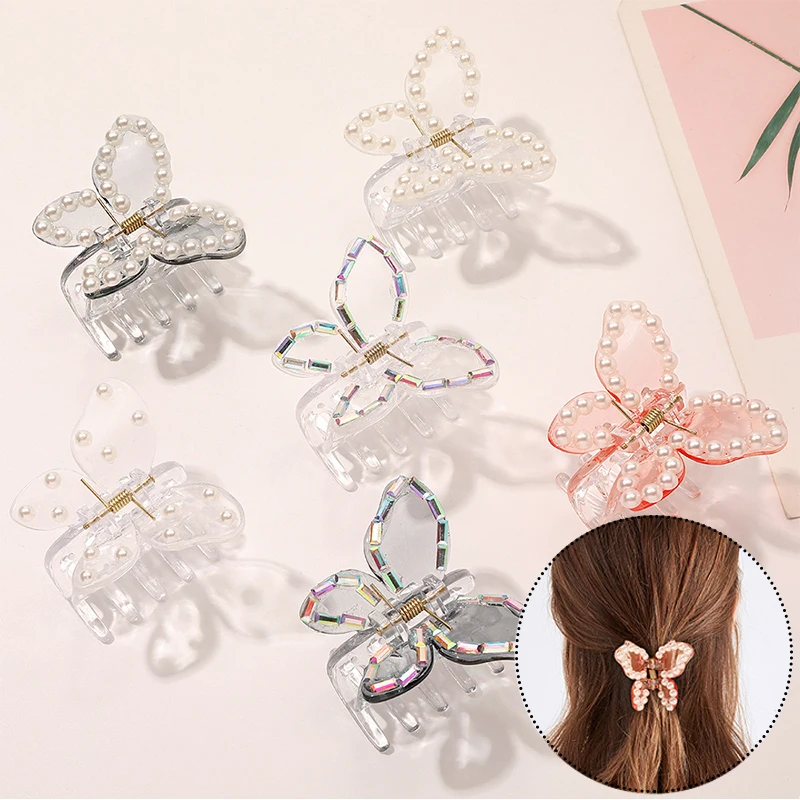 Elegant Transparent 3D Butterfly Hair Claw Pearl Rhinestone Hair Grab Clip Acrylic Geometric Bath Ponytail Clip Hair Accessories
Elegant Transparent 3D Butterfly Hair Claw Pearl Rhinestone Hair Grab Clip Acrylic Geometric Bath Ponytail Clip Hair Accessories