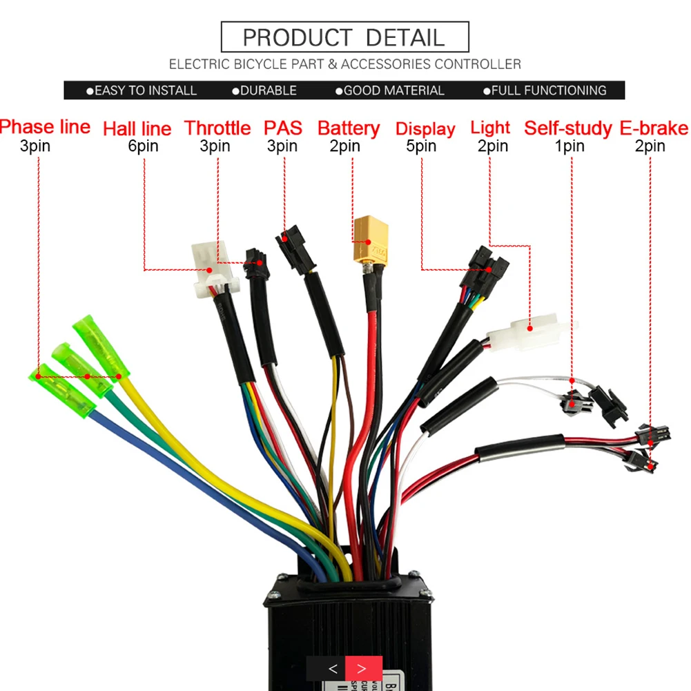 Brushless Controller Controller Electric Bicycle Aluminum + Plastic DC30/40±0.5V Three Mode 124*62*38 500-750W
Brushless Controller Controller Electric Bicycle Aluminum + Plastic DC30/40±0.5V Three Mode 124*62*38 500-750W