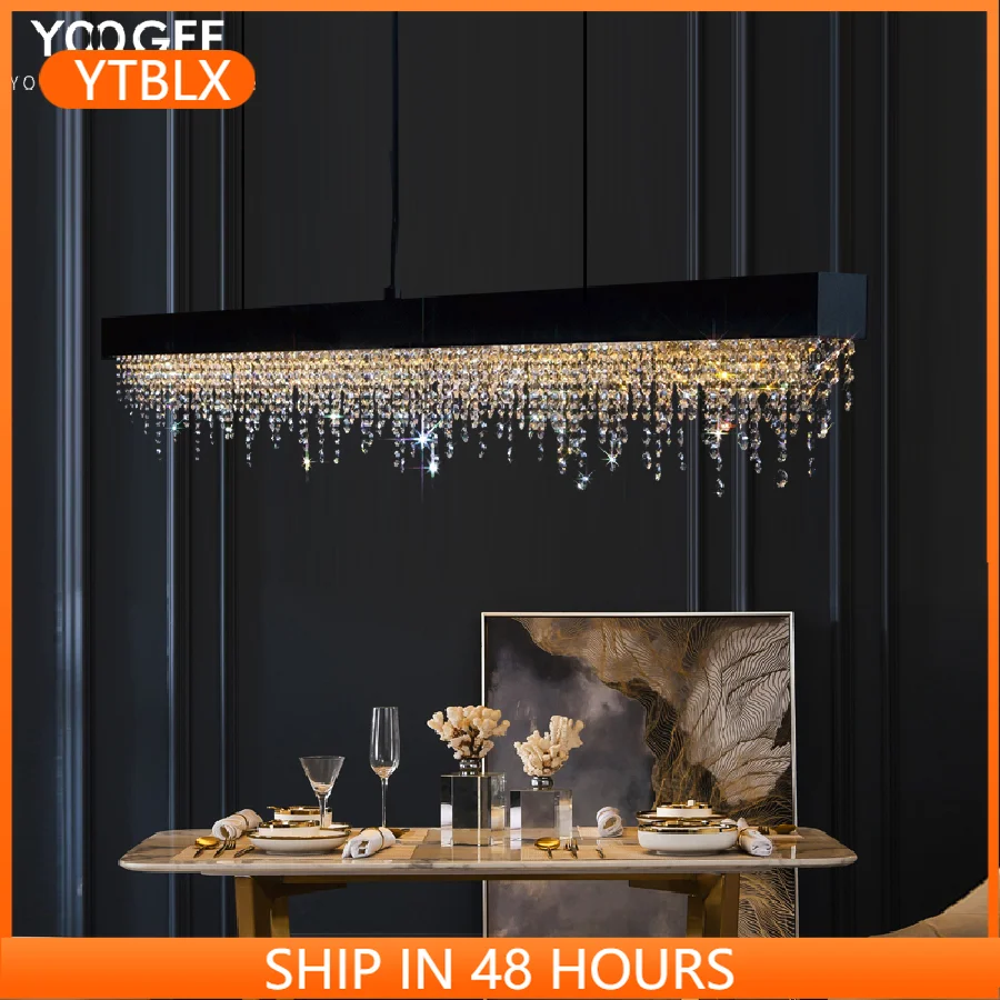 YOOGEE Modern Kitchen Island Crystal Chandelier Luxury Dining Room LED Hanging Light Fixture Gold/Black Home Decor Indoor Lamp
YOOGEE Modern Kitchen Island Crystal Chandelier Luxury Dining Room LED Hanging Light Fixture Gold/Black Home Decor Indoor Lamp