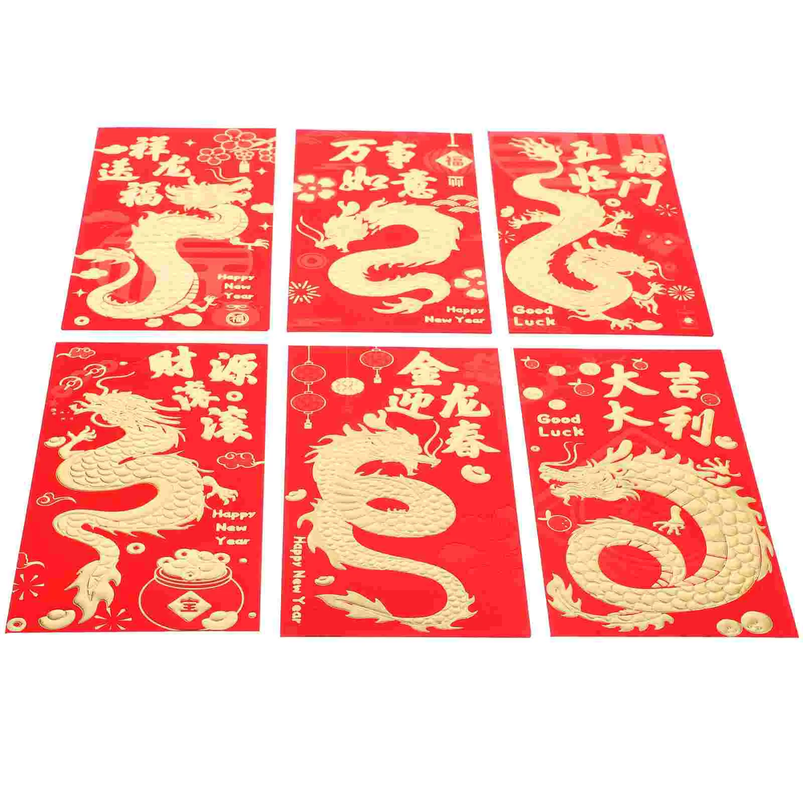 

Конверты на новый год, 30 шт., тысяча юаней, красные бумажные конверты в китайском стиле для праздника Весны, конверты с драконом