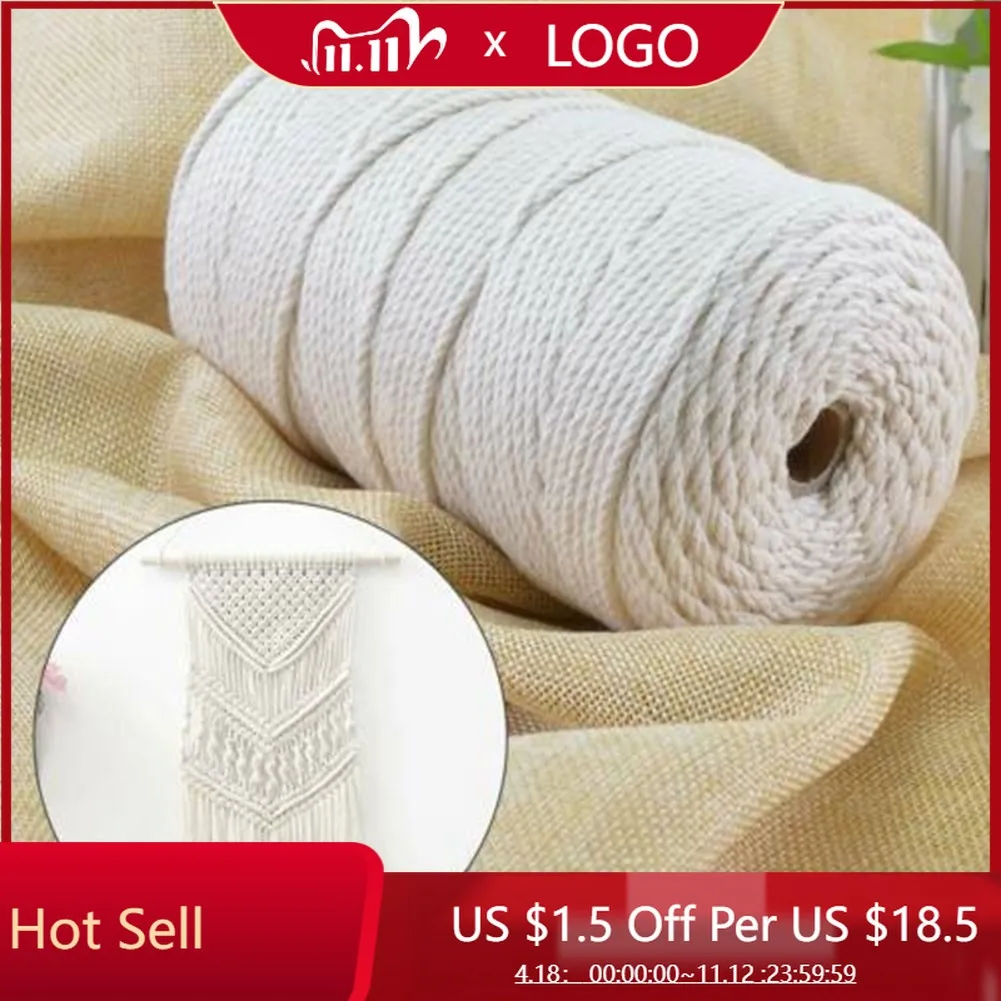 3mm Macrame Rope Twisted String Cotton Cord For Handmade Natural Beige Rope DIY Woven Tapestry Rope Binding Decoration Rope
3mm Macrame Rope Twisted String Cotton Cord For Handmade Natural Beige Rope DIY Woven Tapestry Rope Binding Decoration Rope