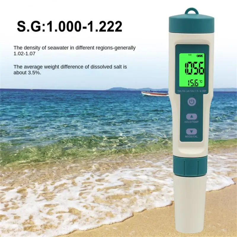 

8 IN 1 Digital Water Quality Test Pen Backlight TDS/EC/PH/ORP Temp Meter Analysis Instrument Hydrogen-rich Drinking Water Tester