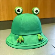 Cute Fun Frog family cap four seasons Korean version of fisherman hat students cartoon casual hat for boys and girls