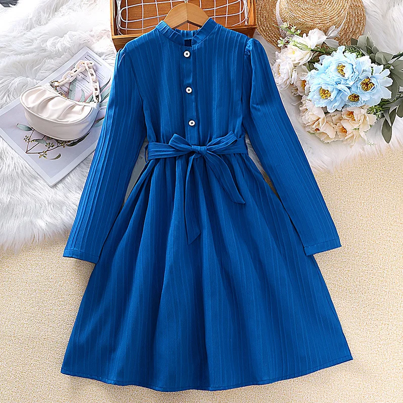 Laura Kors 2023 Winter New Girls Dress Long Sleeve O Neck Sashes Blue Color Solid Girls Dress Vestido 18M-7T
Laura Kors 2023 Winter New Girls Dress Long Sleeve O Neck Sashes Blue Color Solid Girls Dress Vestido 18M-7T