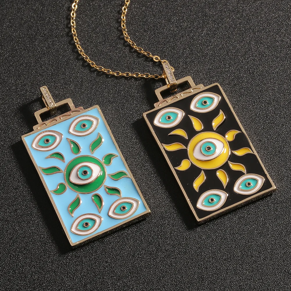 New Fashion Jewelry Rectangle Enamel Pendant Sun Magic Eye Necklace Party Gift
New Fashion Jewelry Rectangle Enamel Pendant Sun Magic Eye Necklace Party Gift