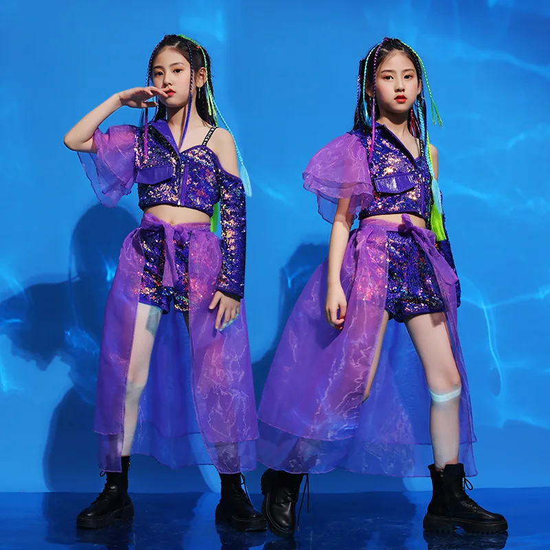 Girl Purple Catwalk Dress Children'S Day Modern Street Dance Performance Clothing Kids Jazz Dancewear Girls Hip Hop Clothes
Girl Purple Catwalk Dress Children'S Day Modern Street Dance Performance Clothing Kids Jazz Dancewear Girls Hip Hop Clothes