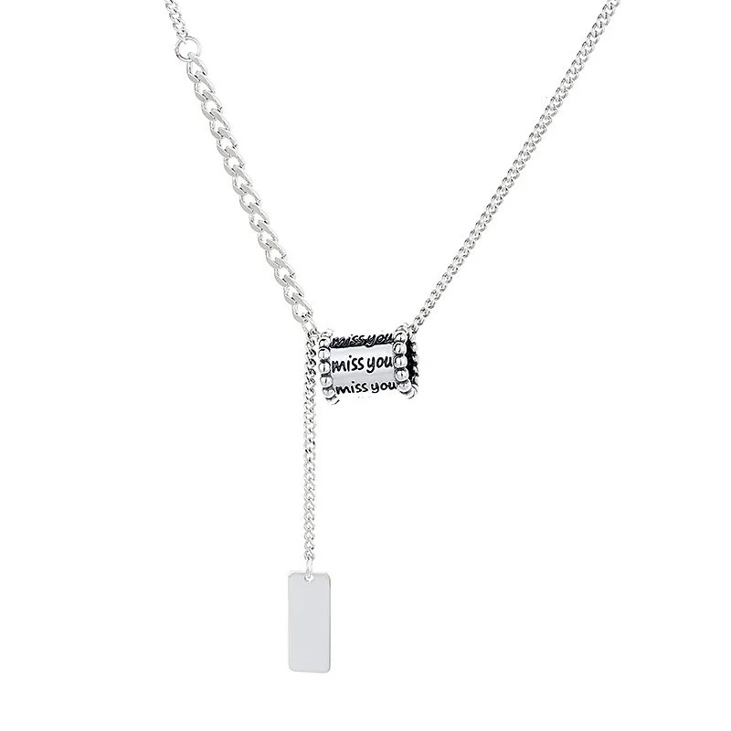 350LZFSILVER Fashion Silver S925 Retro Luxury Tuber Waist Letter Miss You Necklace For Women Charm Jewelry Accessories Match-all
350LZFSILVER Fashion Silver S925 Retro Luxury Tuber Waist Letter Miss You Necklace For Women Charm Jewelry Accessories Match-all