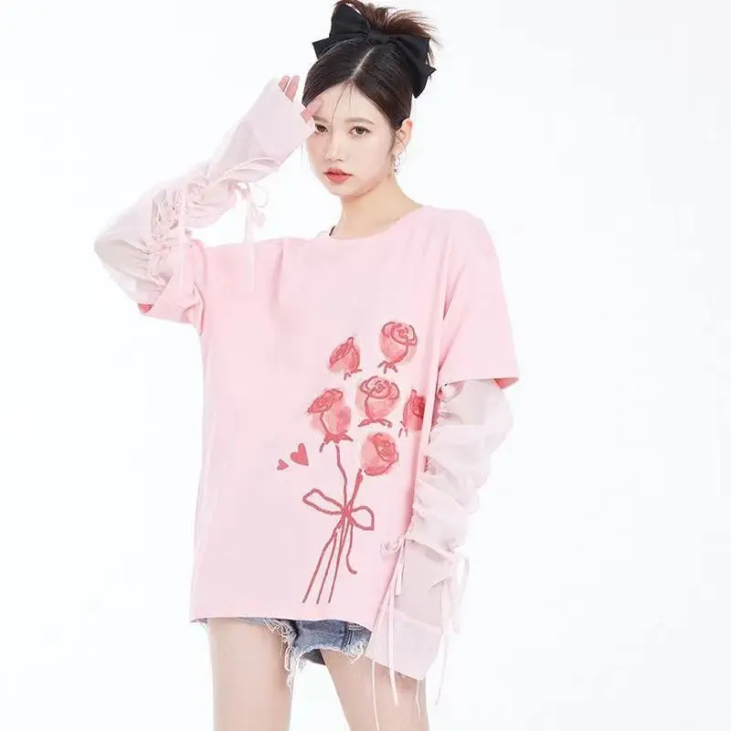 Women Harajuku T Shirt Floral Sweet T Shirt Solid Pink Shirt Women Floral Rose Print T Shirt Japanese Style Streetwear Women
Women Harajuku T Shirt Floral Sweet T Shirt Solid Pink Shirt Women Floral Rose Print T Shirt Japanese Style Streetwear Women