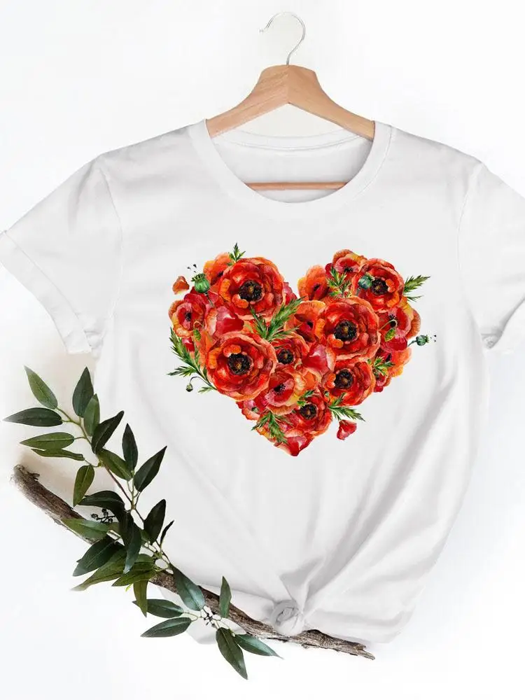 Short Sleeve Love Heart Style Flower Ladies Casual Clothing Summer Women Fashion Graphic Tee T-shirts Female T Shirt Clothes
Short Sleeve Love Heart Style Flower Ladies Casual Clothing Summer Women Fashion Graphic Tee T-shirts Female T Shirt Clothes