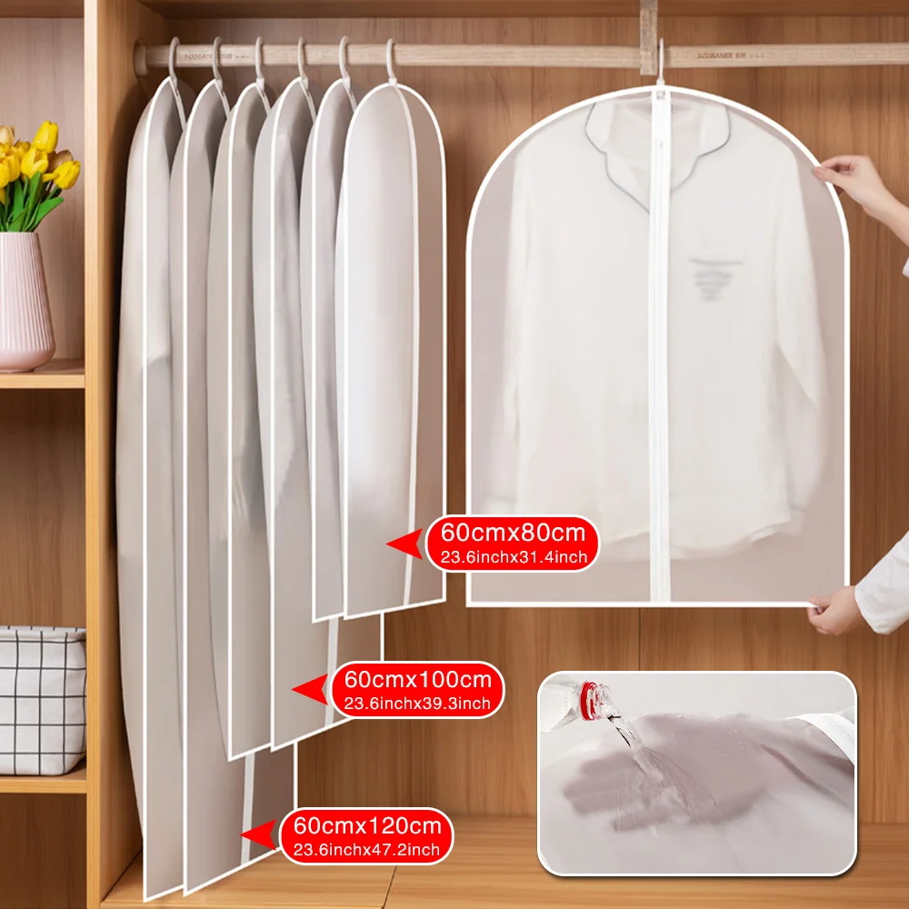5 Pcs Dustproof Clothing Covers Waterproof Wedding Dust Cover Suit Coat Protector Garment Bag Wardrobe Hanging Clothes Organizer
5 Pcs Dustproof Clothing Covers Waterproof Wedding Dust Cover Suit Coat Protector Garment Bag Wardrobe Hanging Clothes Organizer