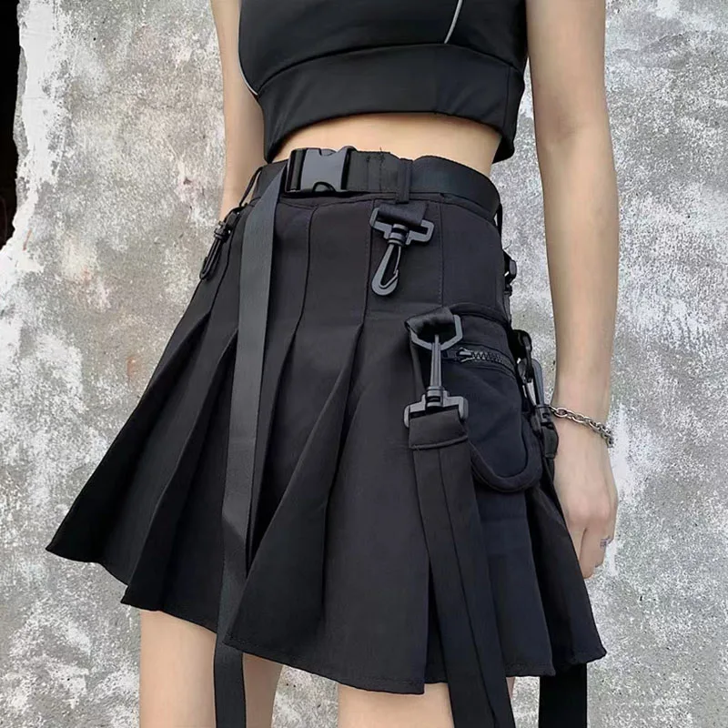 Women Pleated Skirts Summer Girl's Harajuku Y2k Black Mini Skirt Female Fashion High Waist Belt Skirts Gothic Streetwear
Women Pleated Skirts Summer Girl's Harajuku Y2k Black Mini Skirt Female Fashion High Waist Belt Skirts Gothic Streetwear