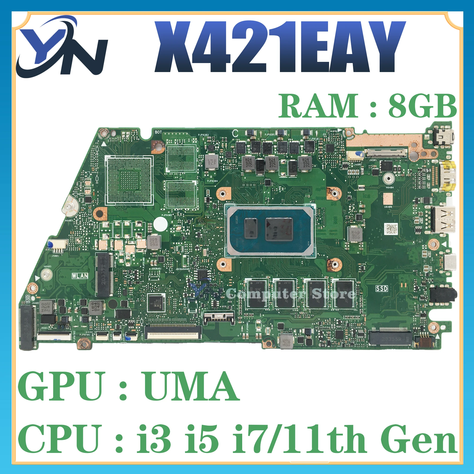 X421EAY Mainboard For ASUS X421EA I421EA R421EAY X421EAY X421EAYB Laptop Motherboard I5-1135G7 8G/16G-RAM UMA Notebook 100% Test
X421EAY Mainboard For ASUS X421EA I421EA R421EAY X421EAY X421EAYB Laptop Motherboard I5-1135G7 8G/16G-RAM UMA Notebook 100% Test