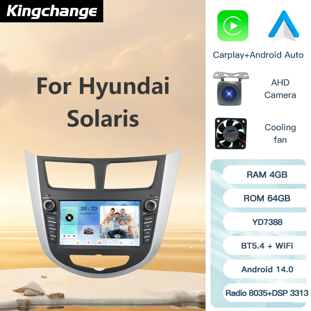 Автомагнитола Kingchange Android 14 7" 2 Din для Hyundai Solaris Accent 2010-2016 с CarPlay, Auto, камерой 360°, Wi-Fi и поддержкой SWC
Автомагнитола Kingchange Android 14 7" 2 Din для Hyundai Solaris Accent 2010-2016 с CarPlay, Auto, камерой 360°, Wi-Fi и поддержкой SWC