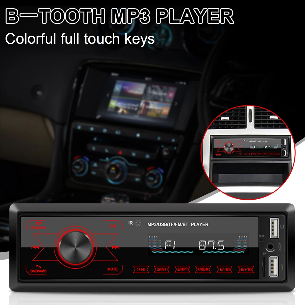 60W 1Din Car Radio Touch Screen Car Stereo MP3 Audio Player FM Radio Bluetooth-Compatible Support USB Charging TF AUX Input
60W 1Din Car Radio Touch Screen Car Stereo MP3 Audio Player FM Radio Bluetooth-Compatible Support USB Charging TF AUX Input