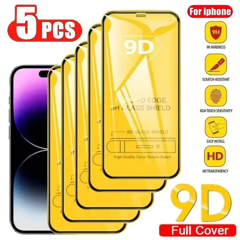5PCS 9D Screen Protector Tempered Glass for IPhone 15 14 13 12 11 Pro Max Protective Glass for IPhone X XR XS Max 7 8 6S 14 Plus
5PCS 9D Screen Protector Tempered Glass for IPhone 15 14 13 12 11 Pro Max Protective Glass for IPhone X XR XS Max 7 8 6S 14 Plus