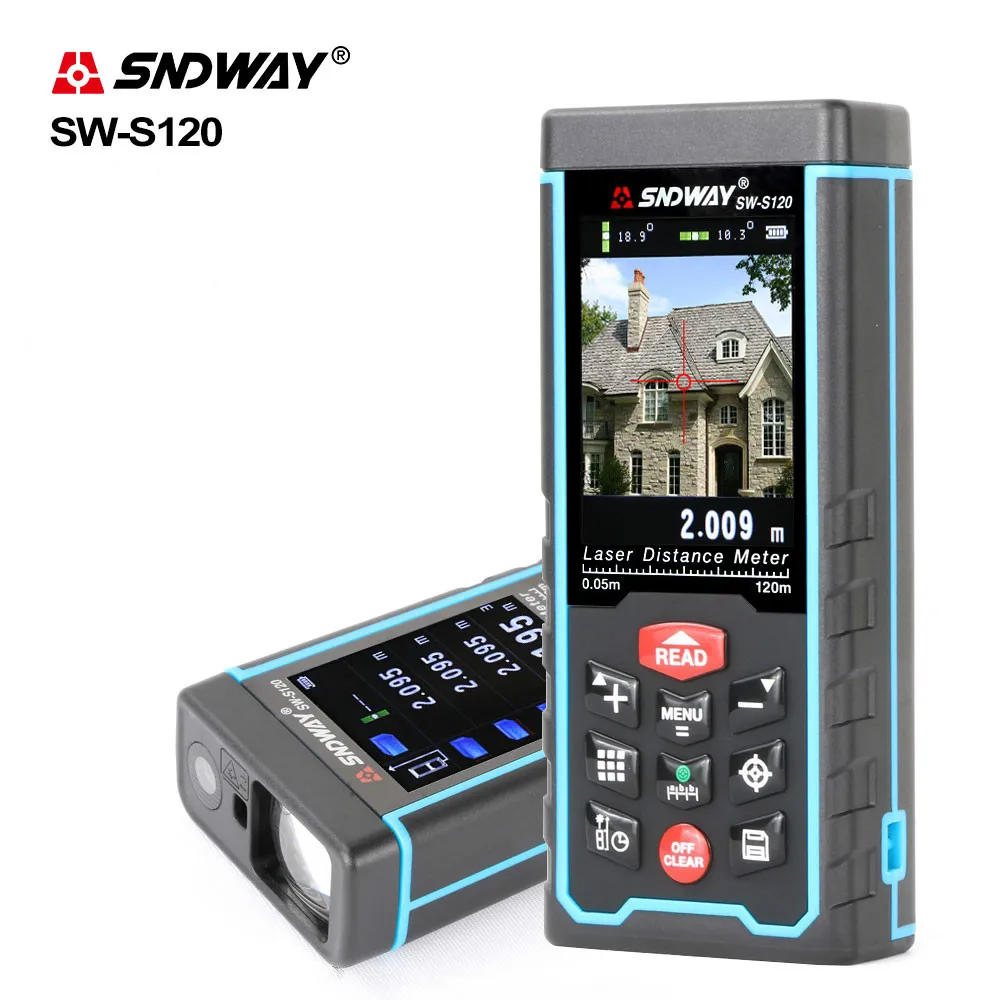 SNDWAY Laser Rangefinder Laser Distance Meter 120M 80M Range Finder Digital Angle Ruler Measuring Tape LCD
SNDWAY Laser Rangefinder Laser Distance Meter 120M 80M Range Finder Digital Angle Ruler Measuring Tape LCD