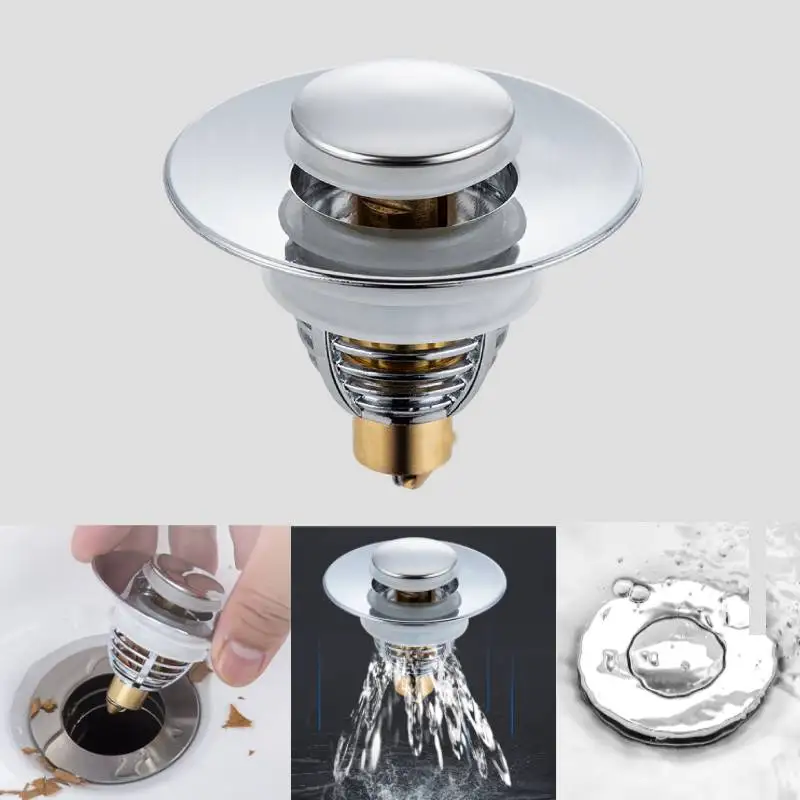 Stainless Steel Pops-Up Bounce Core Drain Filter Hair Catcher Stopper Kitchen Sink Strainer Deodorant Plug Bathroom Accessories
Stainless Steel Pops-Up Bounce Core Drain Filter Hair Catcher Stopper Kitchen Sink Strainer Deodorant Plug Bathroom Accessories