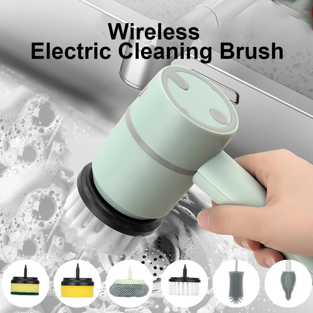 

Беспроводная электрическая Чистящая Щетка, кухонная щетка для мытья посуды, инструмент для чистки туалетной ванны, электрическая щетка, бытовые инструменты