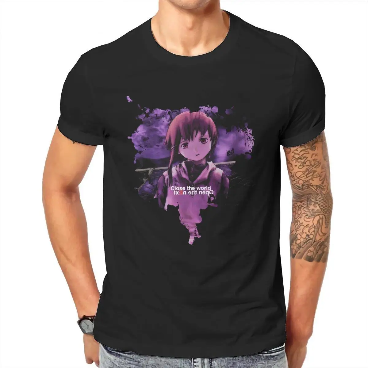 Cute Iwakura Serial Experiments Lain Men T Shirt Japanese Anime Tees Short Sleeve T-Shirts 100% Cotton Graphic Printed Tops
Cute Iwakura Serial Experiments Lain Men T Shirt Japanese Anime Tees Short Sleeve T-Shirts 100% Cotton Graphic Printed Tops