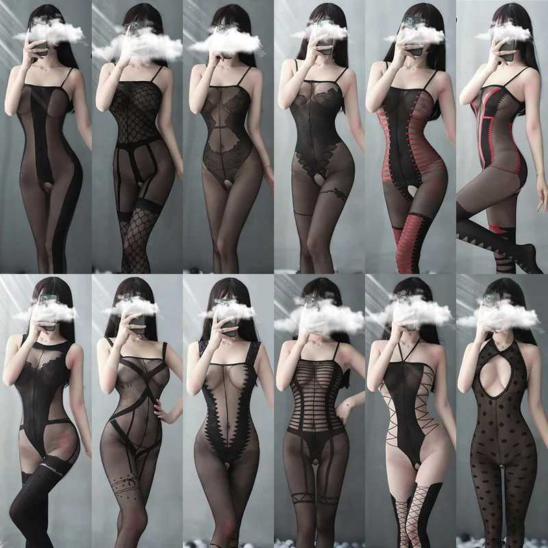 

Sexy Tights Lingerie Hose Women's Stockings Black Open Crotch Intimate Underwear Teddy Sexy Costume Porno Bodystockings Bodysuit