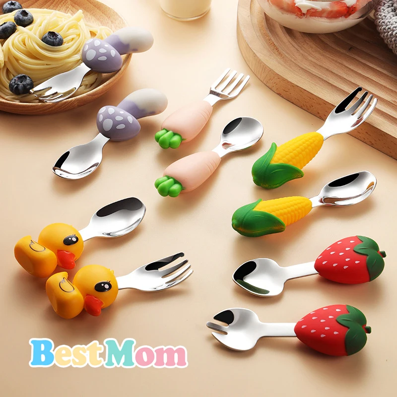 Mushroom Baby Spoon and Fork Portable Carrot Design Baby Food Feeding Set Feeder Supplies Silicone Spoon and Fork Baby Items
Mushroom Baby Spoon and Fork Portable Carrot Design Baby Food Feeding Set Feeder Supplies Silicone Spoon and Fork Baby Items