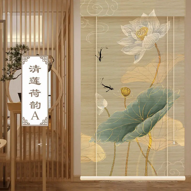 Lotus Flowers Bamboo Curtain Chinese Style Traditional Multi Size Customizable Creative Teahouse Printing Home Decorations 2022
Lotus Flowers Bamboo Curtain Chinese Style Traditional Multi Size Customizable Creative Teahouse Printing Home Decorations 2022