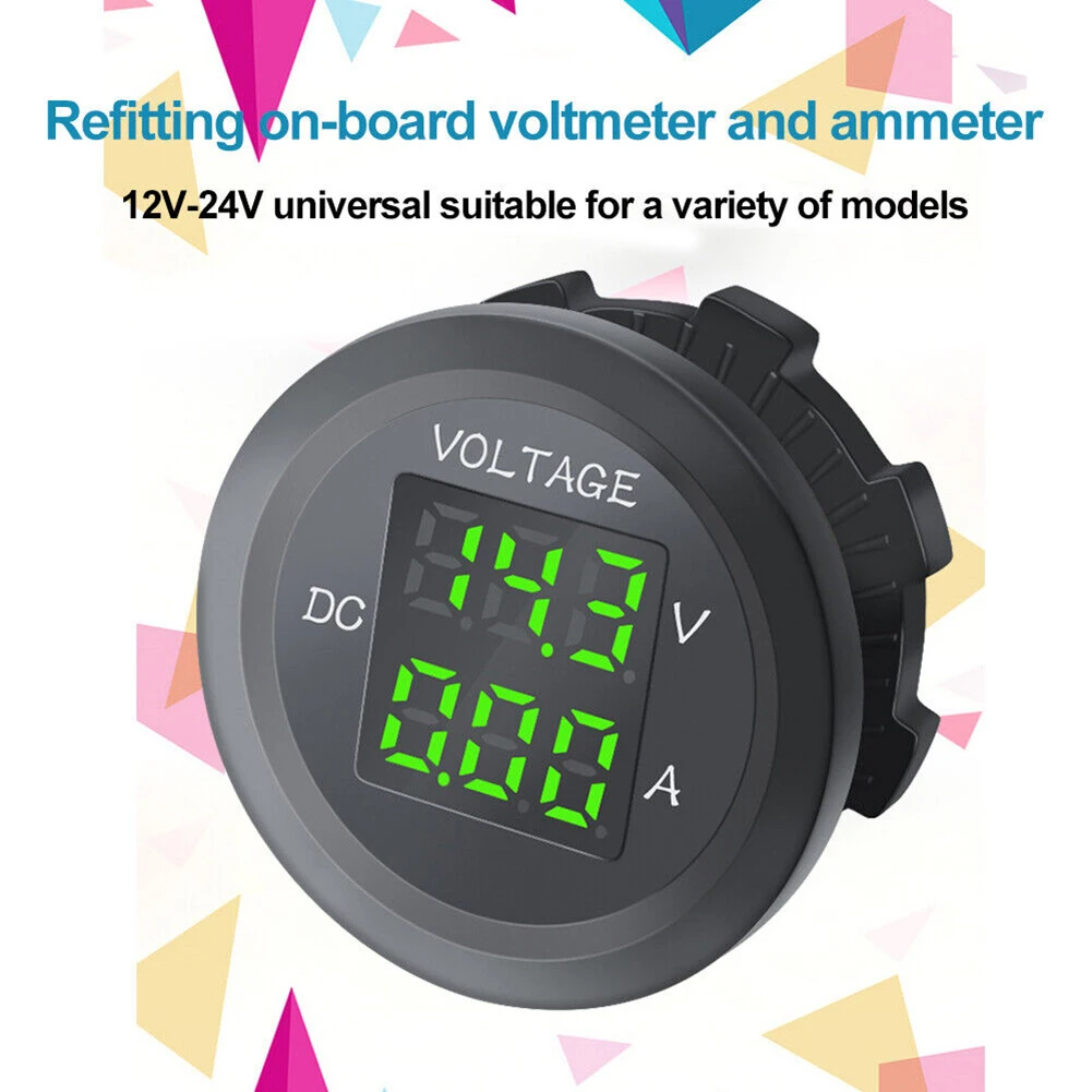 Green LED Digital Display Volt Meter Ammeter Voltage Round Car Voltmeter Amp Display The DC Voltage 6-30V DC
Green LED Digital Display Volt Meter Ammeter Voltage Round Car Voltmeter Amp Display The DC Voltage 6-30V DC