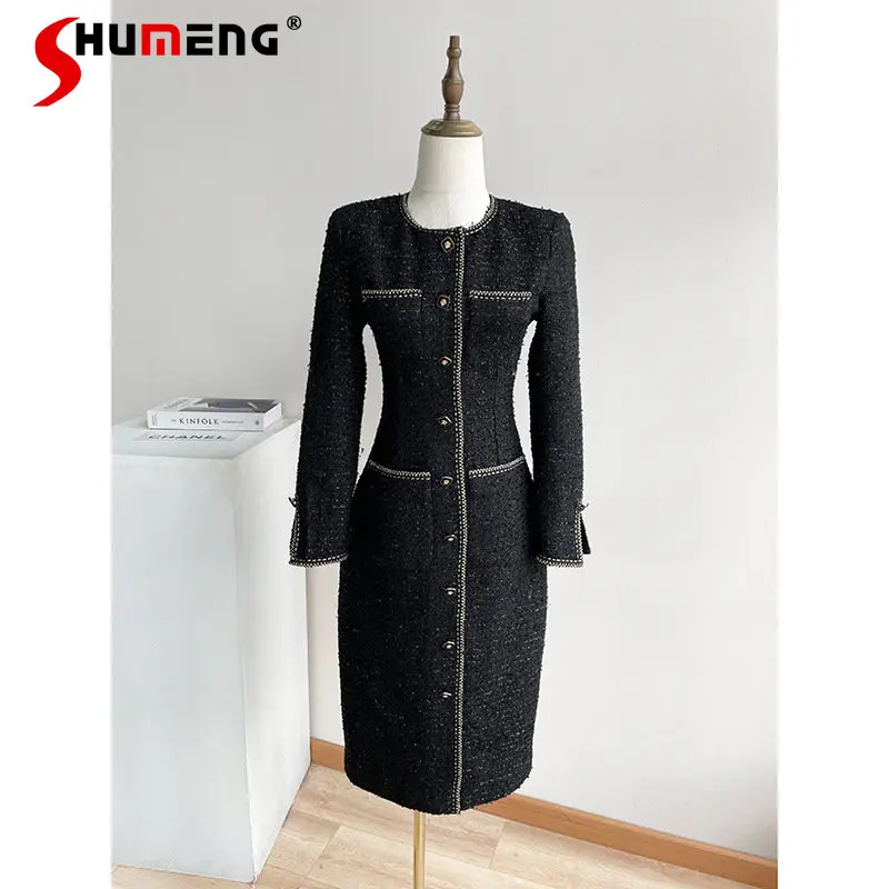 Slimming Long Sleeve Dress for Women 2023 Autumn and Winter New High-Grade Temperament Black Hepburn Style Vintage Sheath Dress
Slimming Long Sleeve Dress for Women 2023 Autumn and Winter New High-Grade Temperament Black Hepburn Style Vintage Sheath Dress